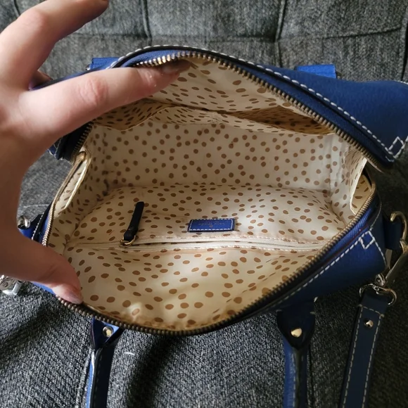 Kate Spade Alessa Wellesley Blue Leather Satchel - Picture 4 of 15